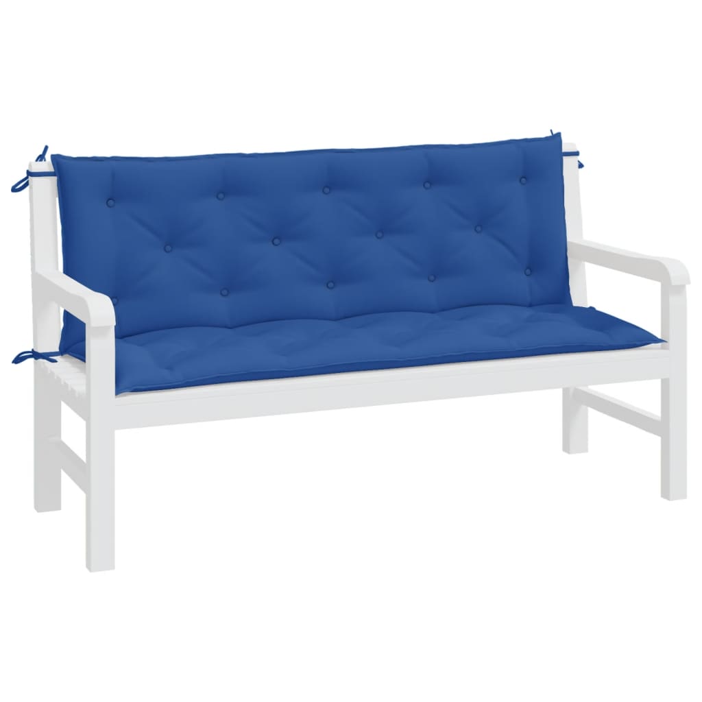 hynder til havebænk 2 stk. 150x50x7 cm oxfordstof blå