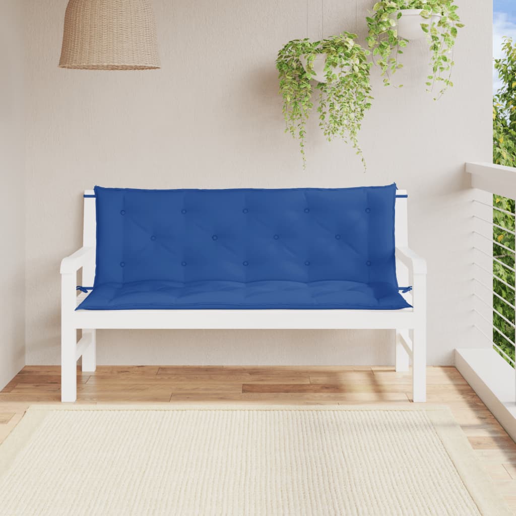 hynder til havebænk 2 stk. 150x50x7 cm oxfordstof blå