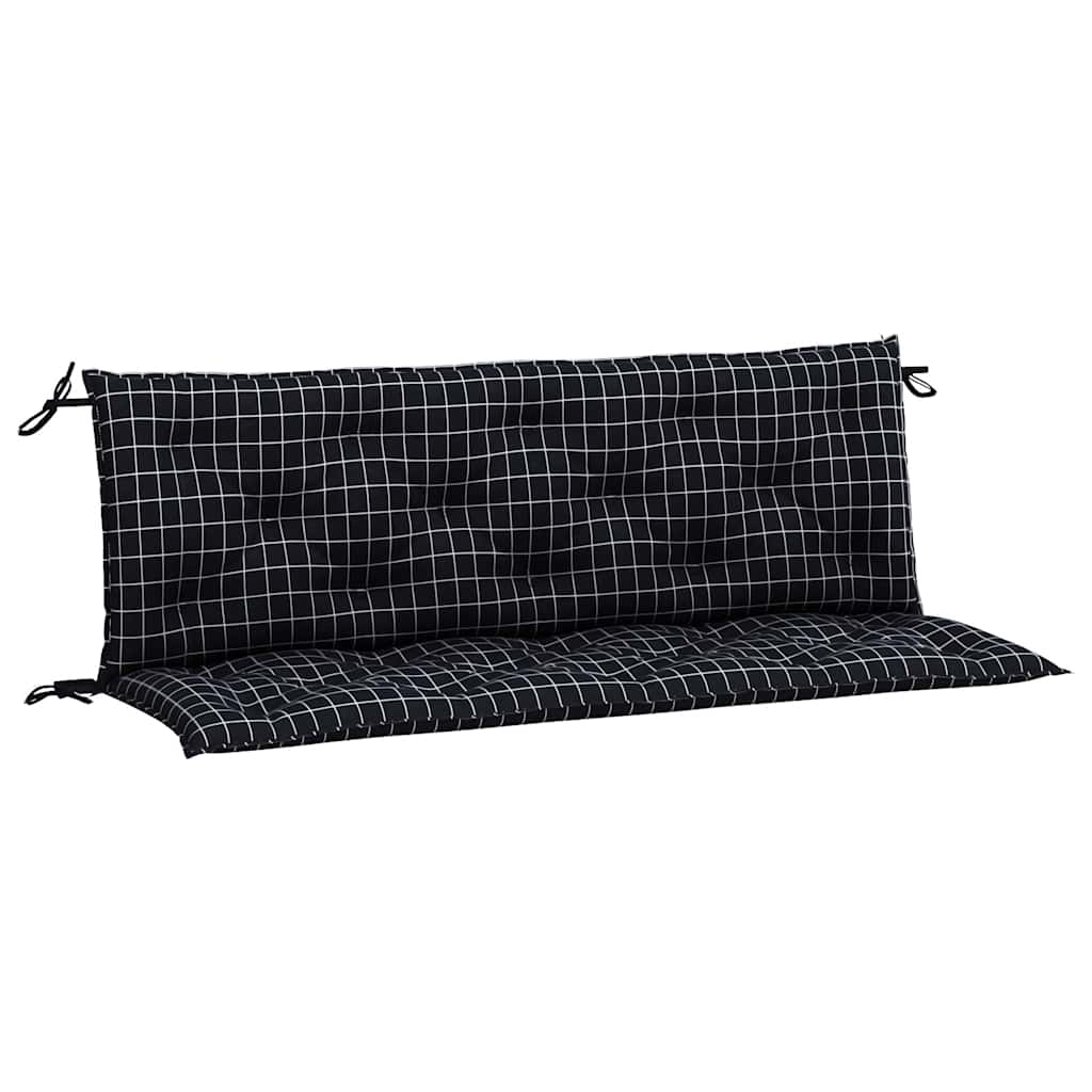 hynder til havebænk 2 stk 150x50x7 cm stof ternet sort