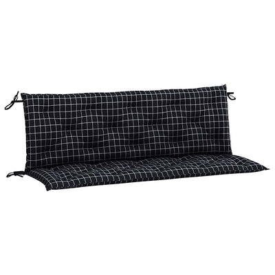 hynder til havebænk 2 stk 150x50x7 cm stof ternet sort