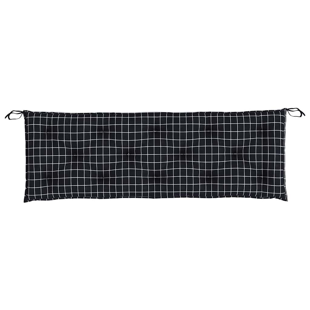 hynder til havebænk 2 stk 150x50x7 cm stof ternet sort