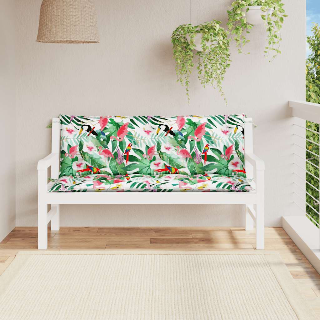 hynder til havebænk 2 stk 150x50x7 cm stof flerfarvet