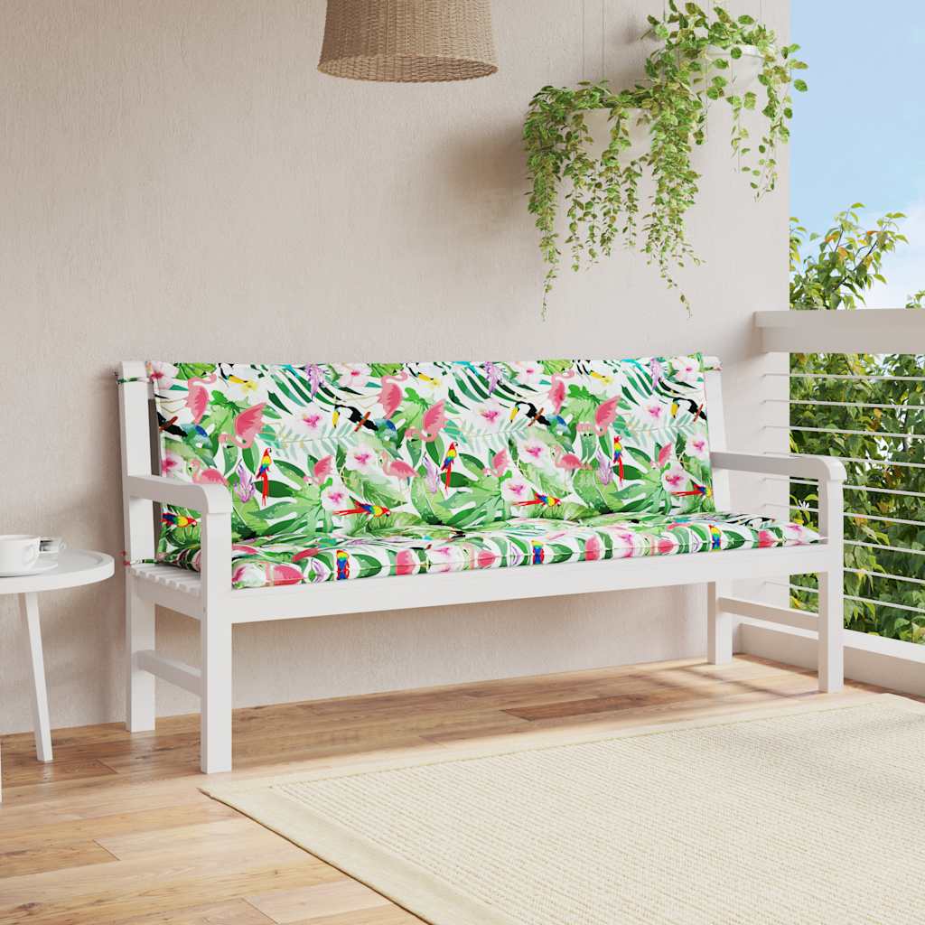 hynder til havebænk 2 stk 150x50x7 cm stof flerfarvet