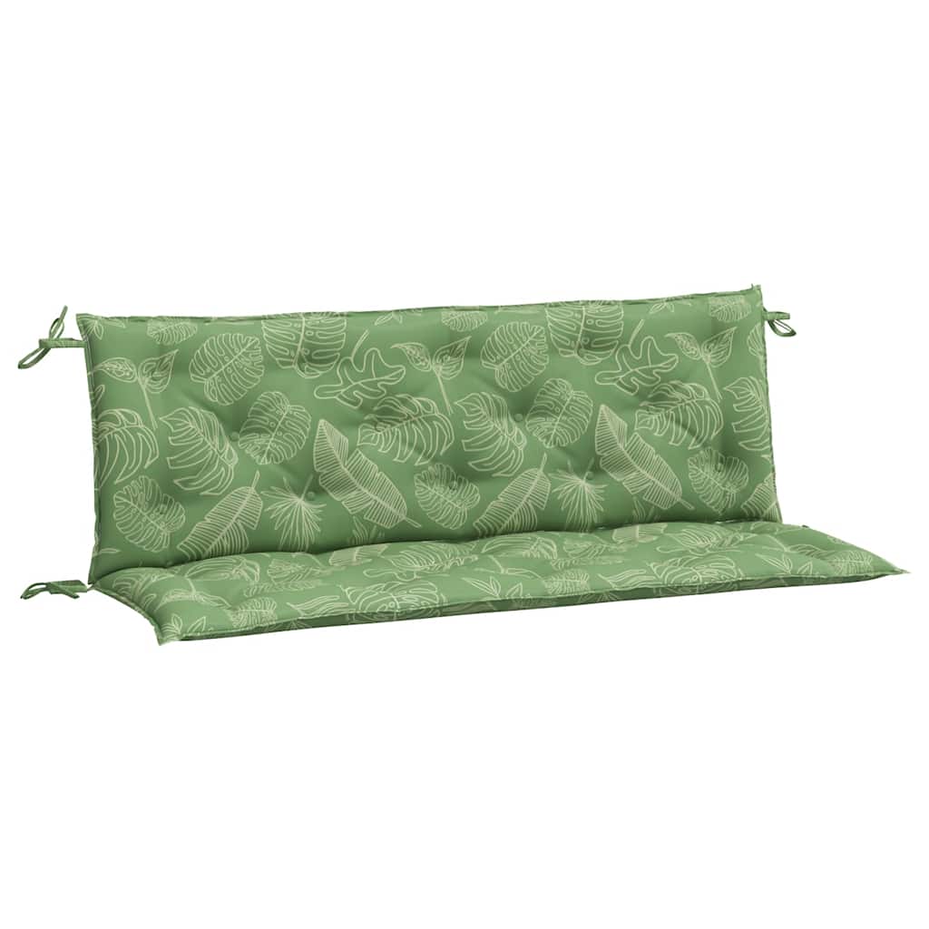 hynder til havebænk 2 stk 150x50x7 cm stof bladmønster