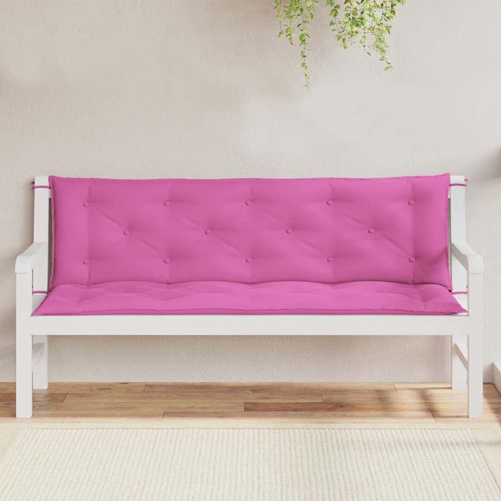 hynder til havebænk 2 stk. 2 stk. 150x50x7 cm stof pink