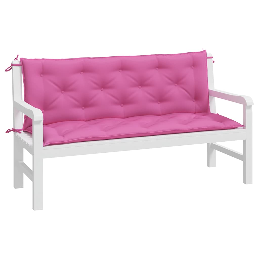 hynder til havebænk 2 stk. 2 stk. 150x50x7 cm stof pink