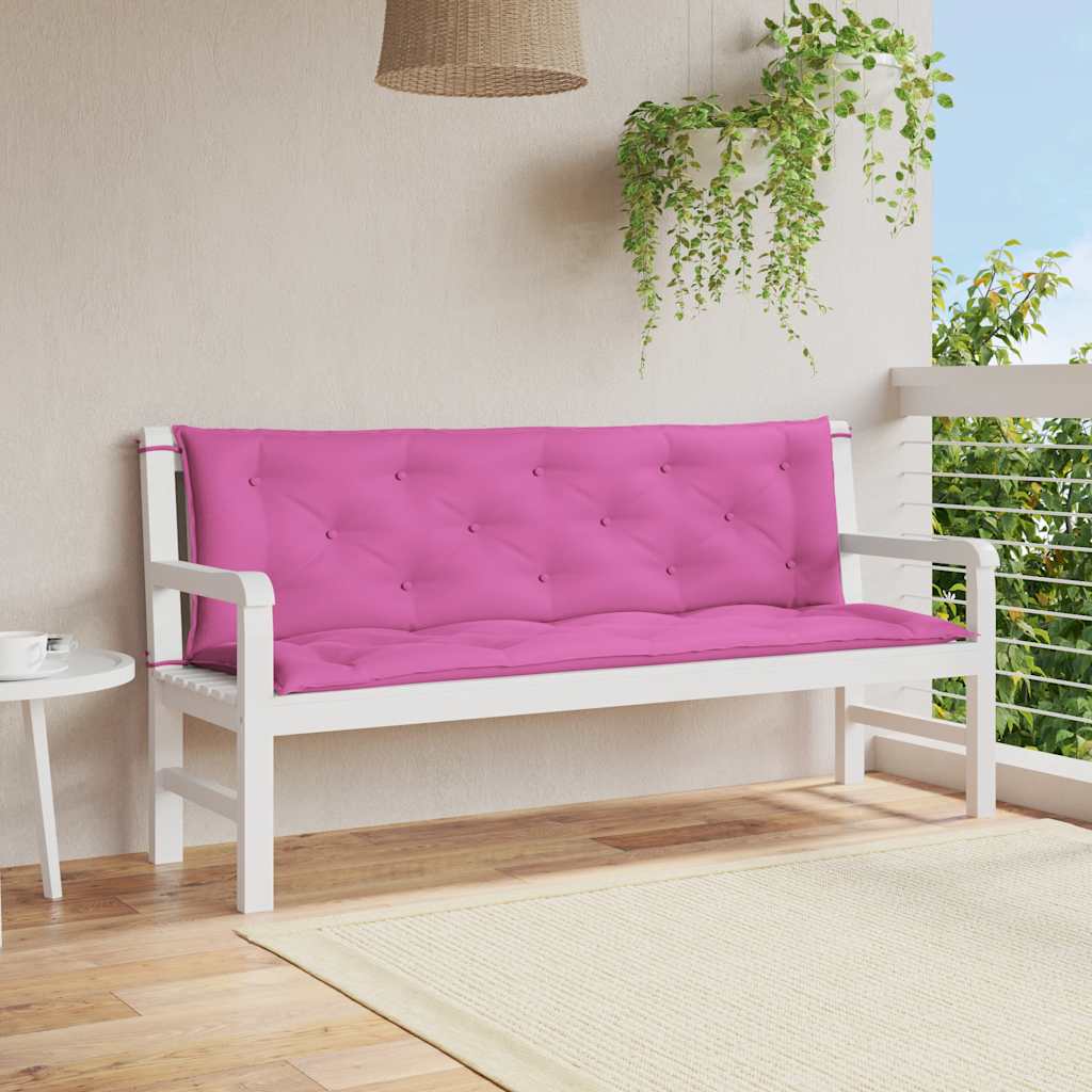 hynder til havebænk 2 stk. 2 stk. 150x50x7 cm stof pink