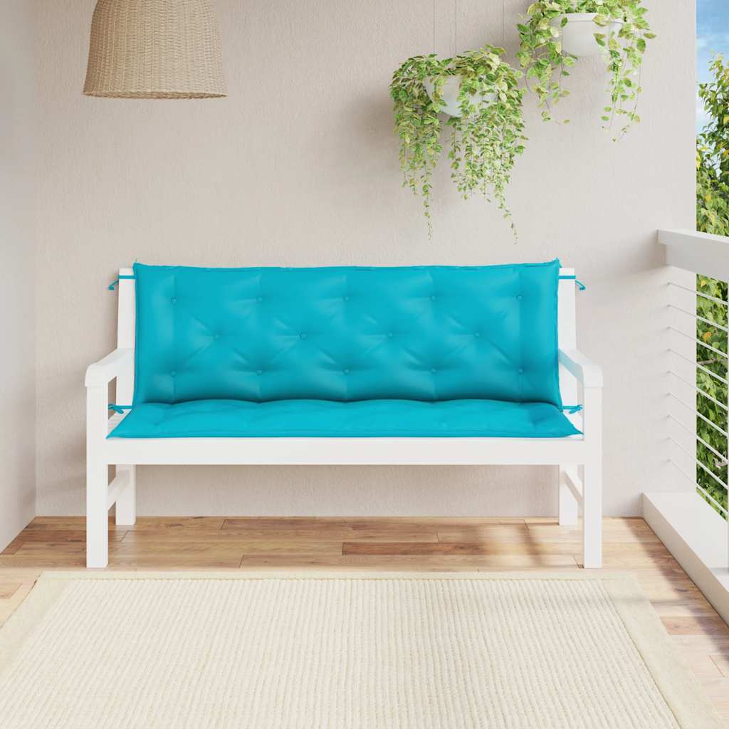 hynder til havebænk 2 stk. 2 stk. 150x50x7 cm stof turkis