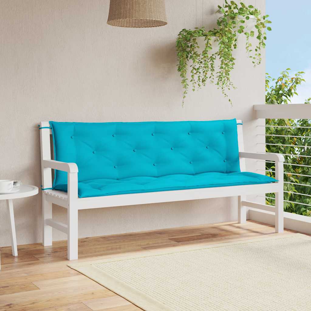 hynder til havebænk 2 stk. 2 stk. 150x50x7 cm stof turkis