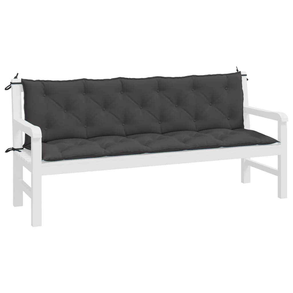 hynder til havebænk 2 stk. 180x50x7 cm oxfordstof antracitgrå