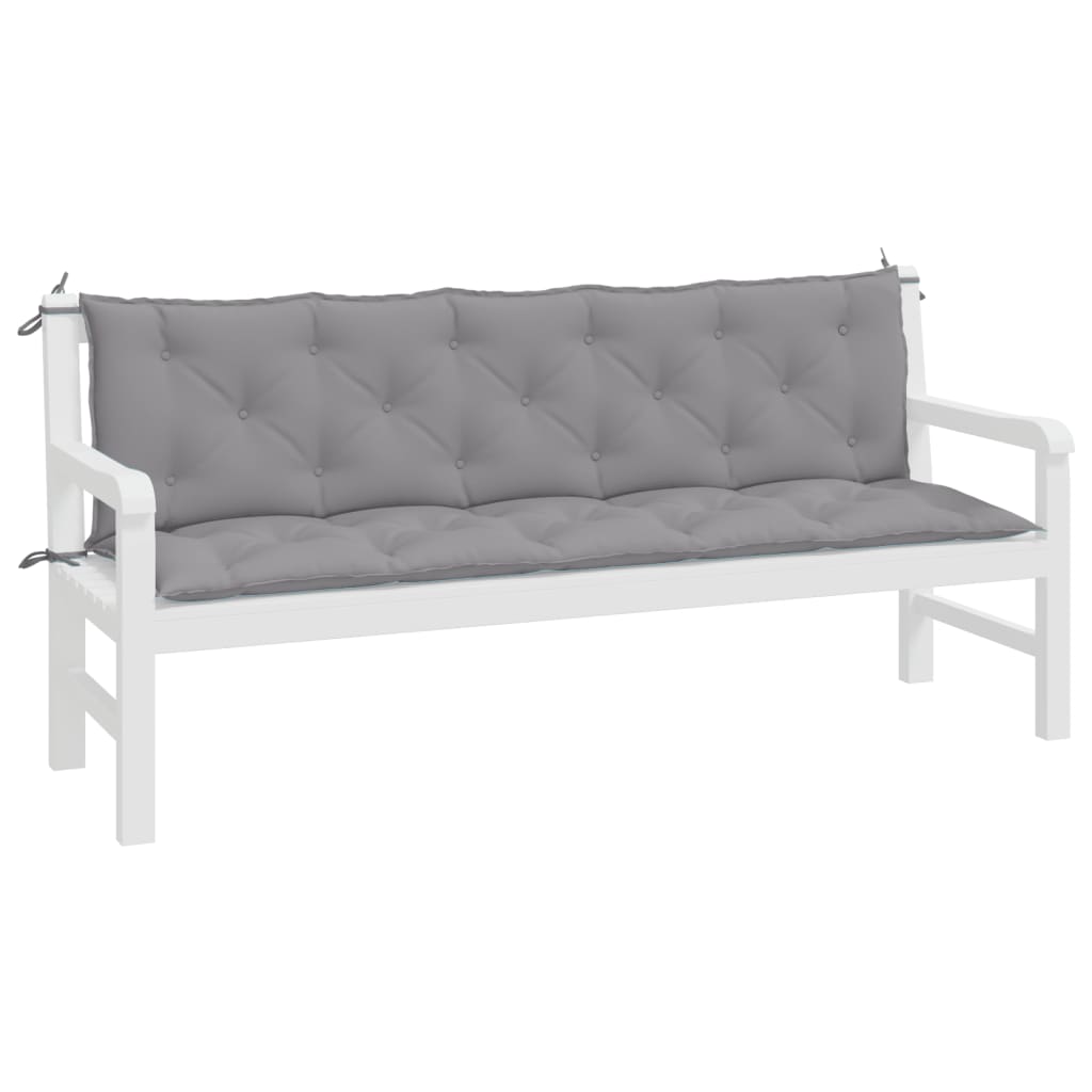 hynder til havebænk 2 stk. 180x50x7 cm oxfordstof grå
