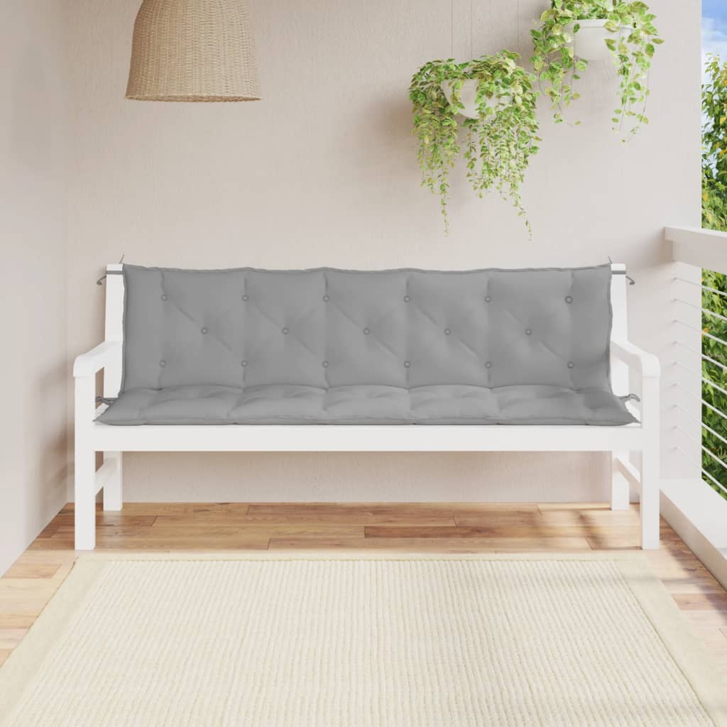 hynder til havebænk 2 stk. 180x50x7 cm oxfordstof grå
