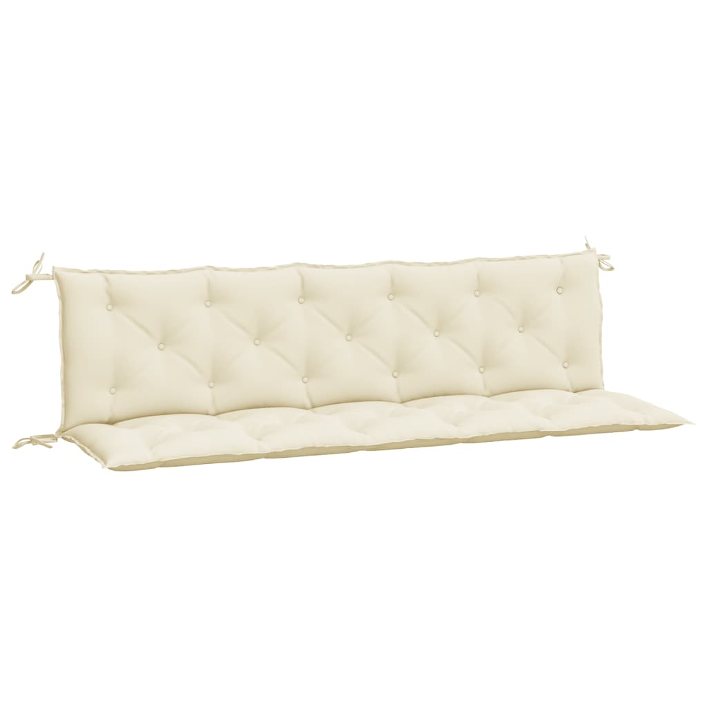 hynder til havebænk 2 stk. 180x50x7 cm oxfordstof cremefarvet