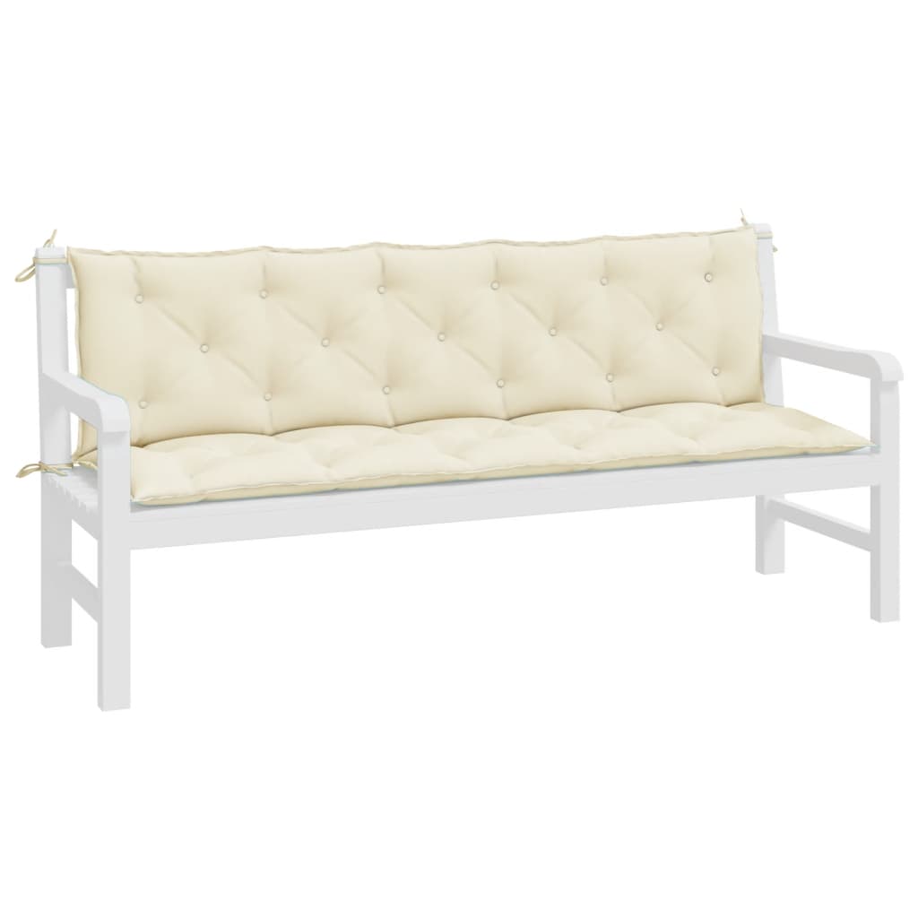 hynder til havebænk 2 stk. 180x50x7 cm oxfordstof cremefarvet