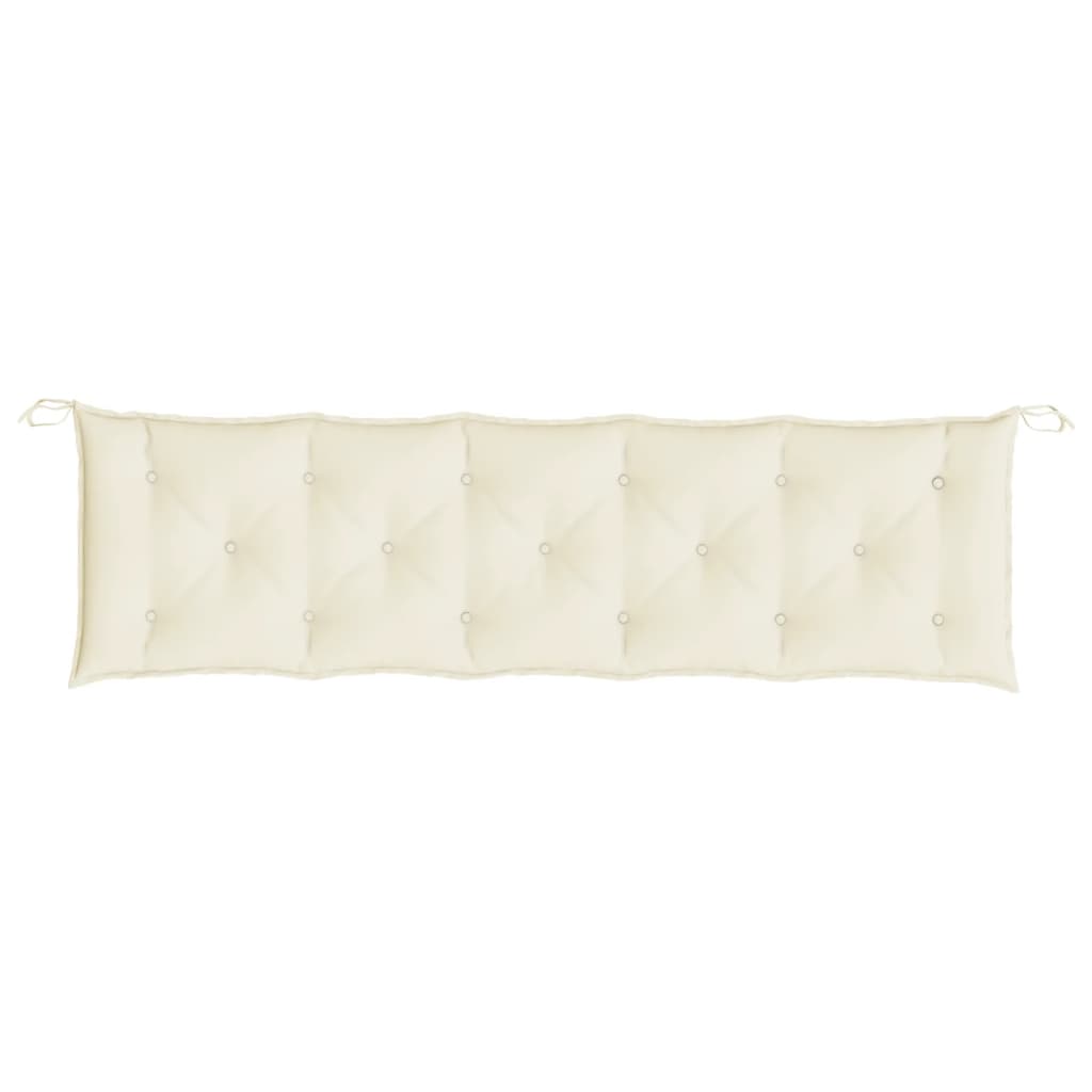 hynder til havebænk 2 stk. 180x50x7 cm oxfordstof cremefarvet