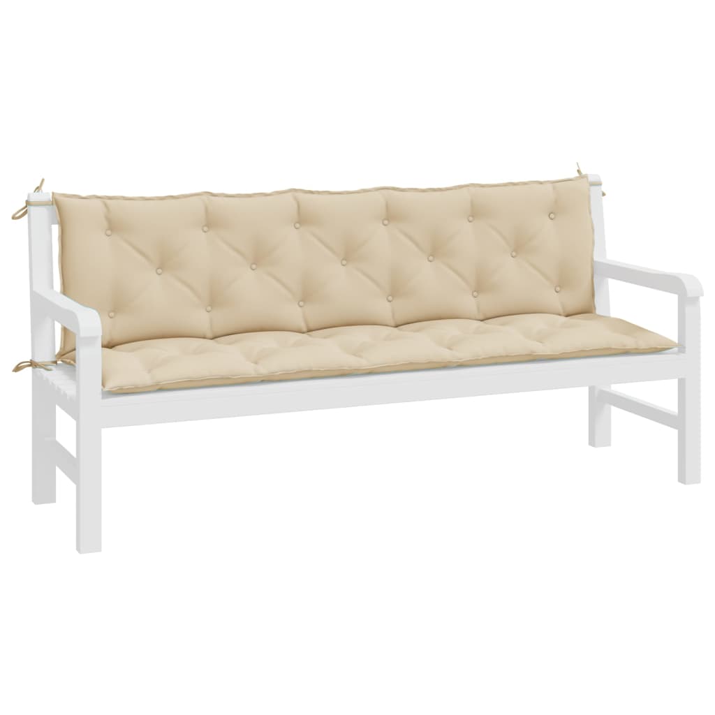 hynder til havebænk 2 stk. 180x50x7 cm oxfordstof beige