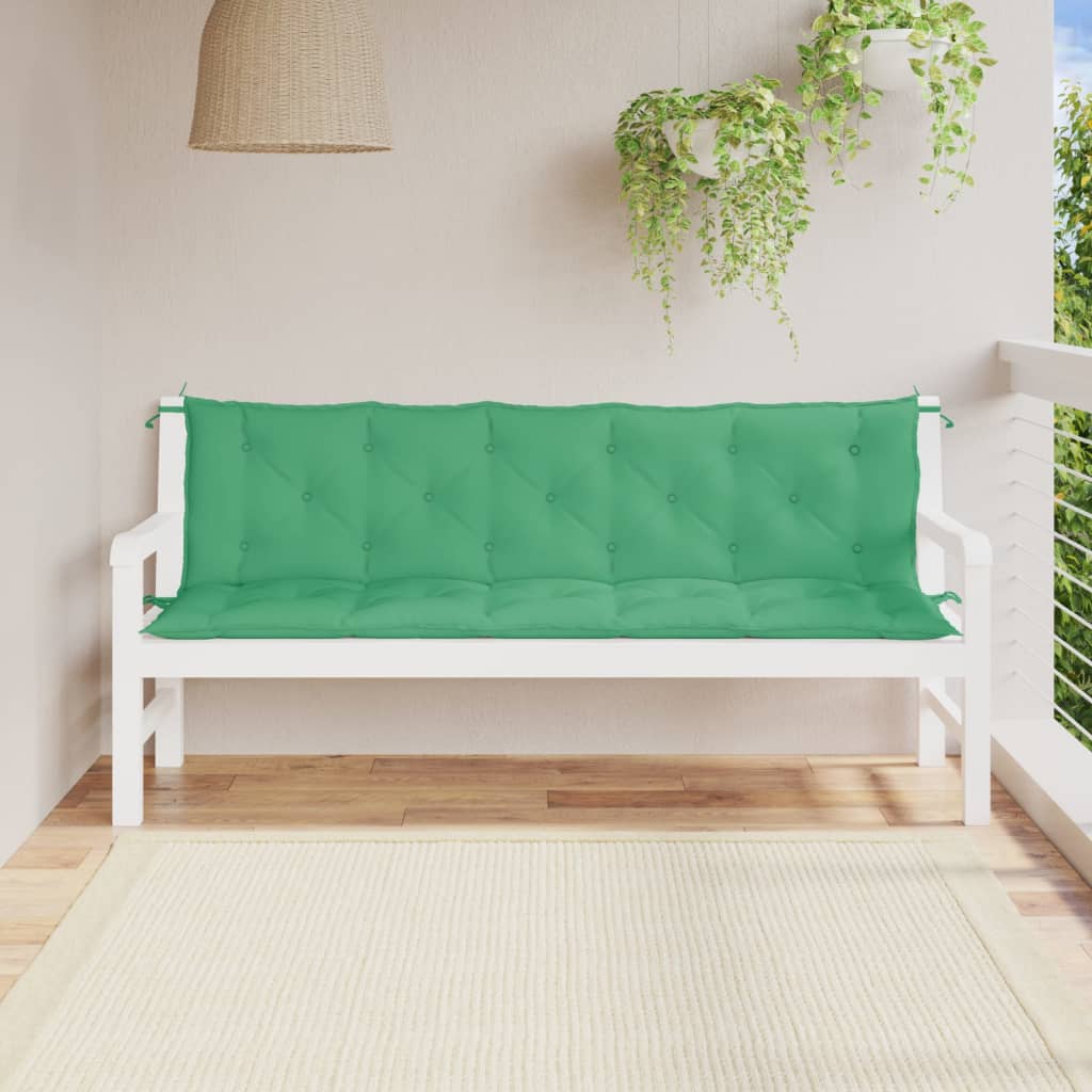 hynder til havebænk 2 stk. 180x50x7 cm oxfordstof grøn