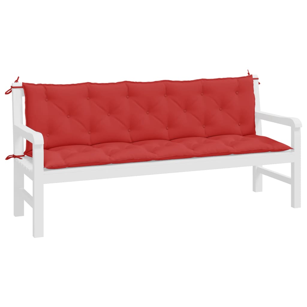 hynder til havebænk 2 stk. 180x50x7 cm oxfordstof rød