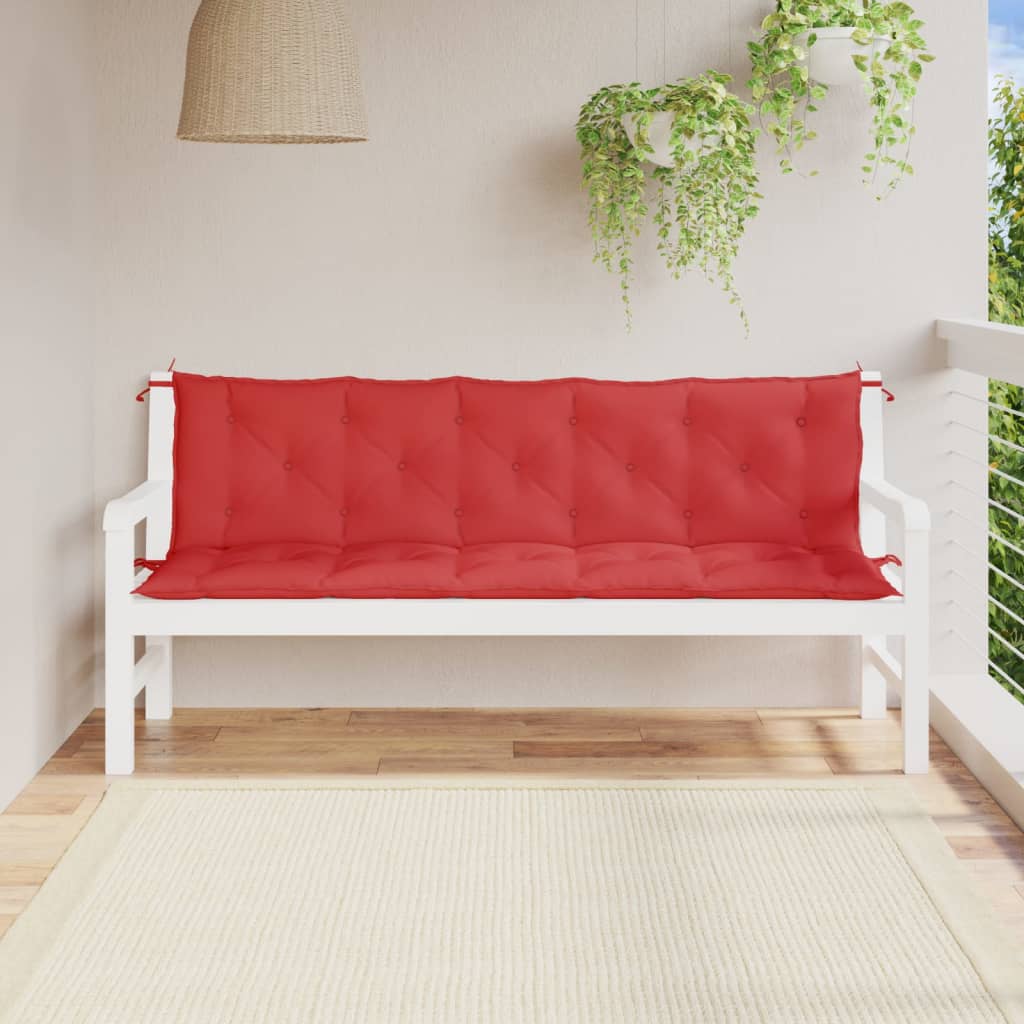 hynder til havebænk 2 stk. 180x50x7 cm oxfordstof rød