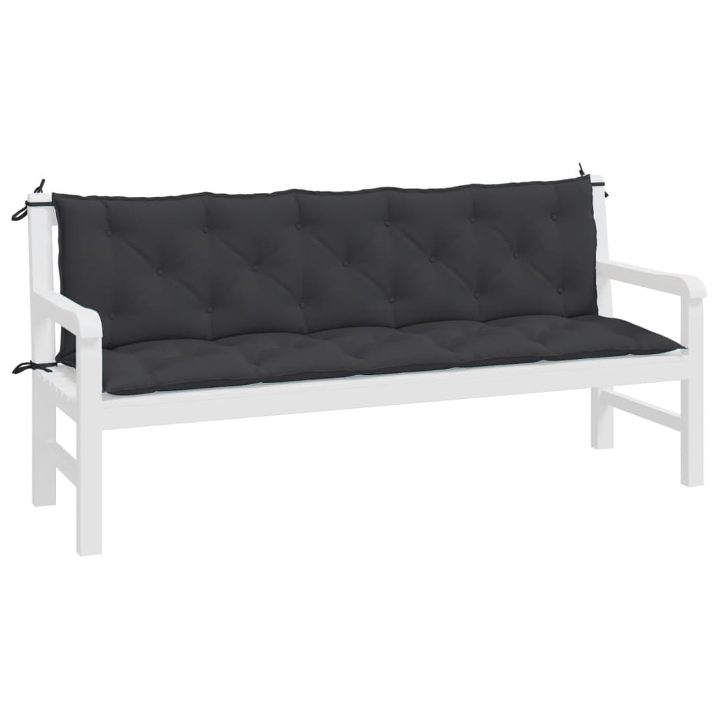 hynder til havebænk 2 stk. 180x50x7 cm oxfordstof sort