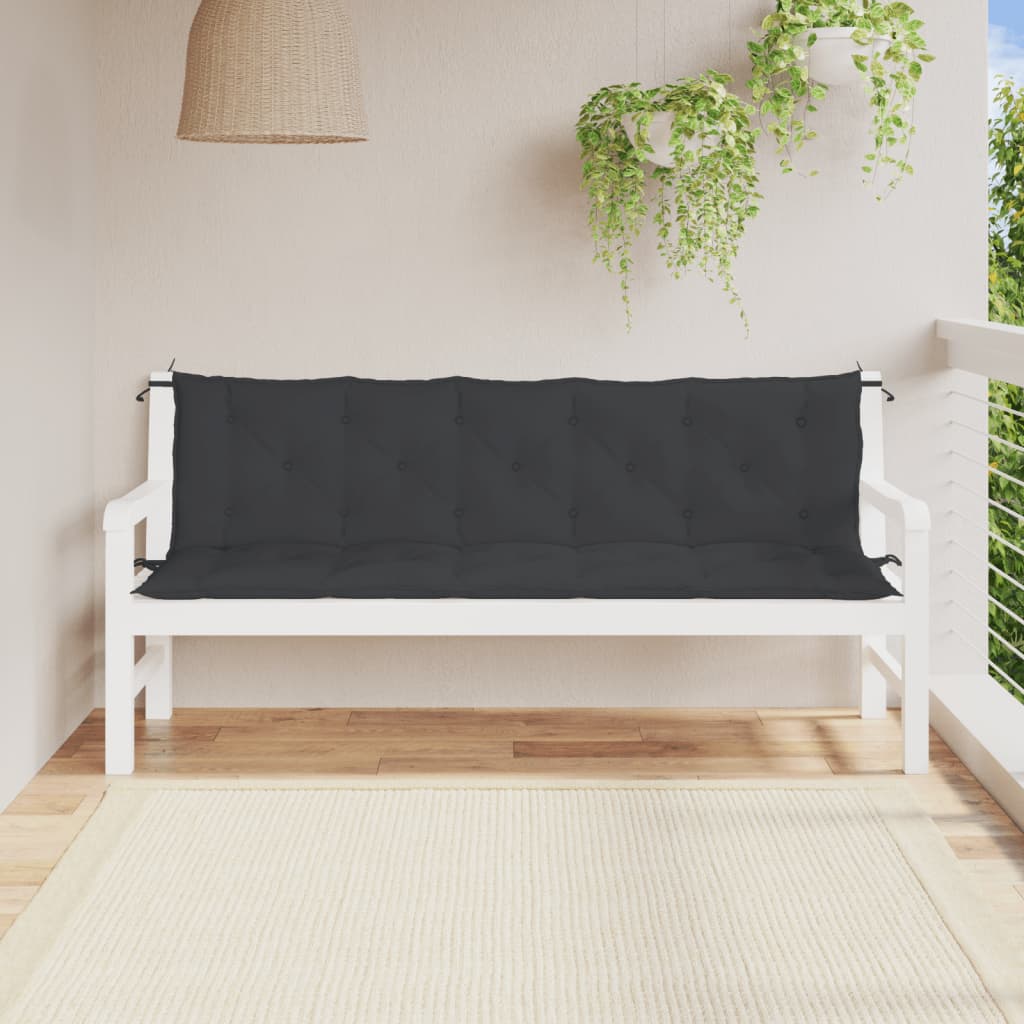 hynder til havebænk 2 stk. 180x50x7 cm oxfordstof sort