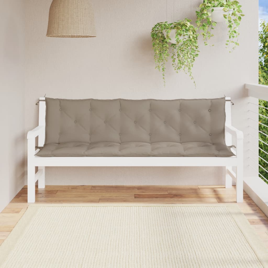 hynder til havebænk 2 stk. 180x50x7 cm oxfordstof gråbrun