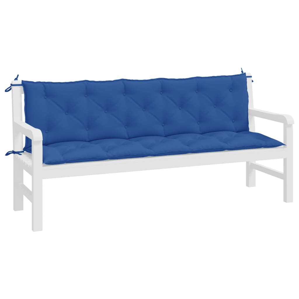 hynder til havebænk 2 stk. 180x50x7 cm oxfordstof blå