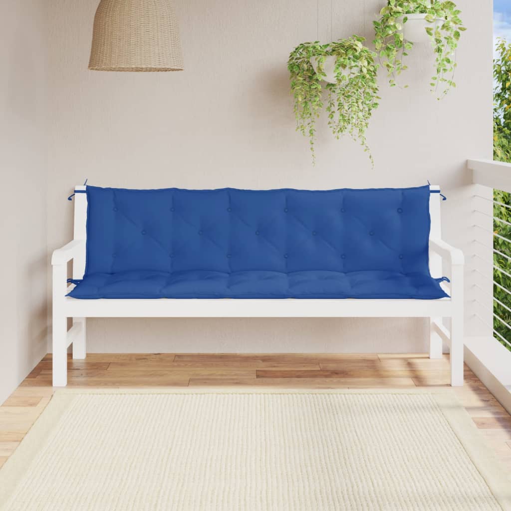 hynder til havebænk 2 stk. 180x50x7 cm oxfordstof blå