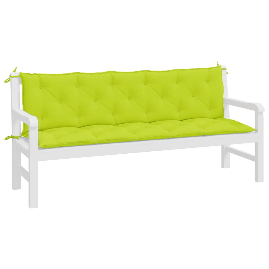 hynder til havebænk 2 stk. 180x50x7 cm oxfordstof lysegrøn