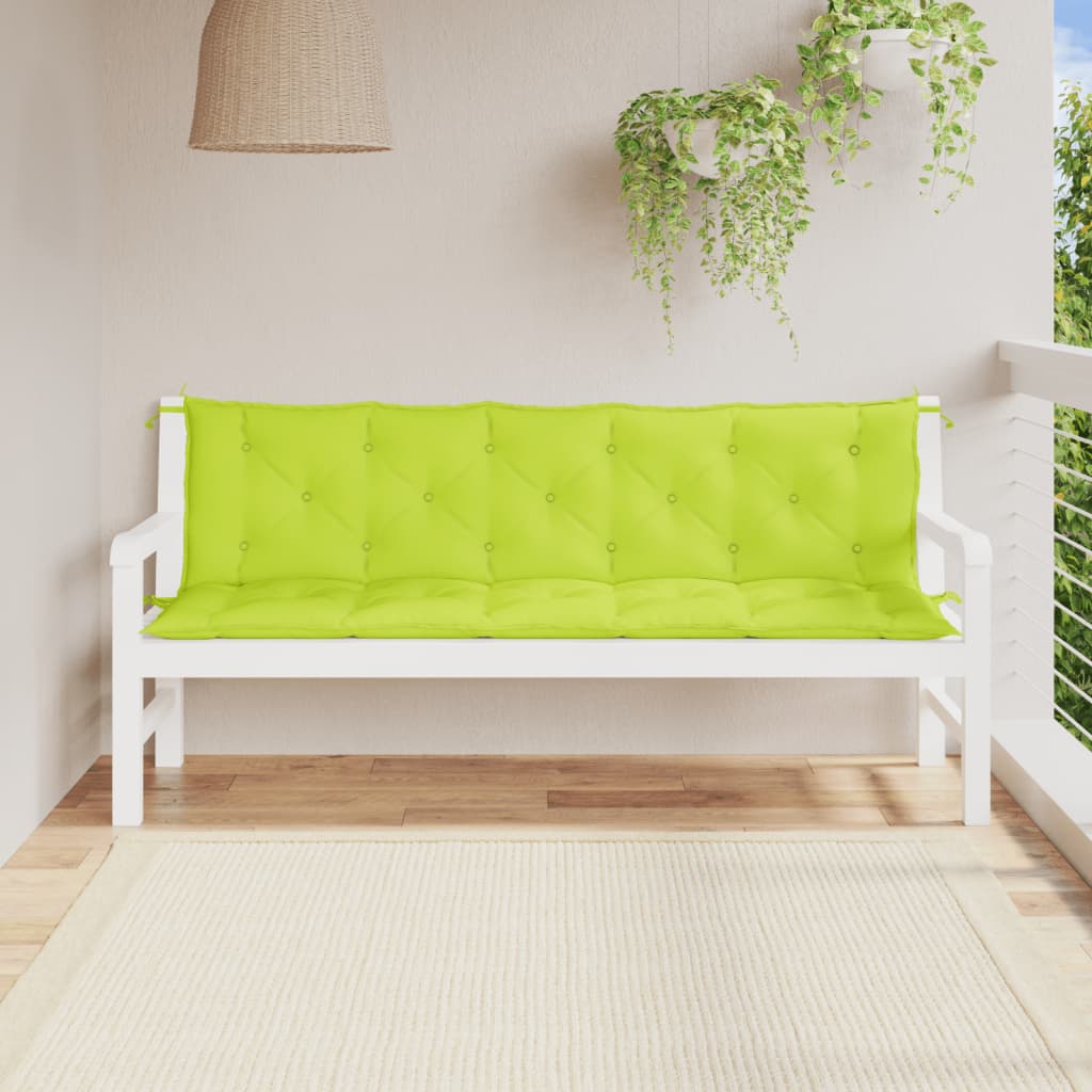 hynder til havebænk 2 stk. 180x50x7 cm oxfordstof lysegrøn
