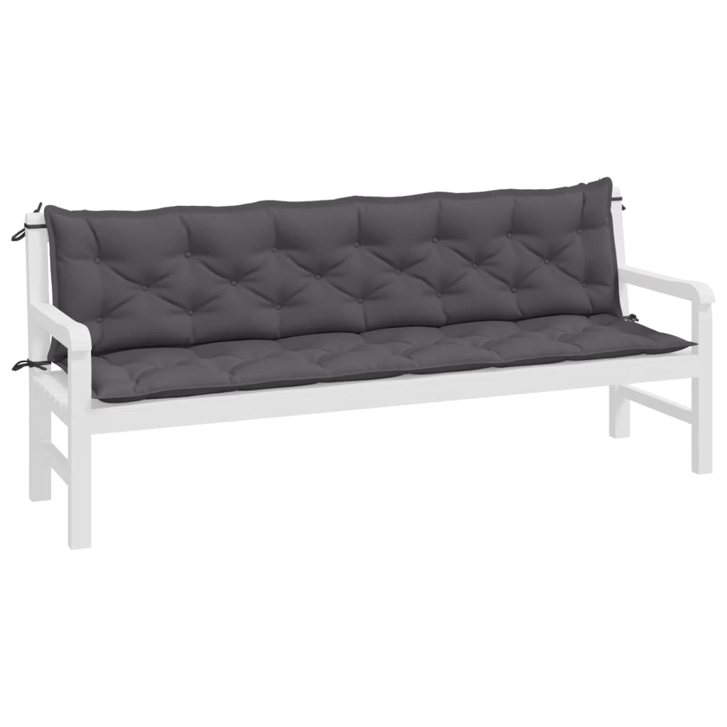 hynder til havebænk 2 stk. 200x50x7 cm oxfordstof antracitgrå