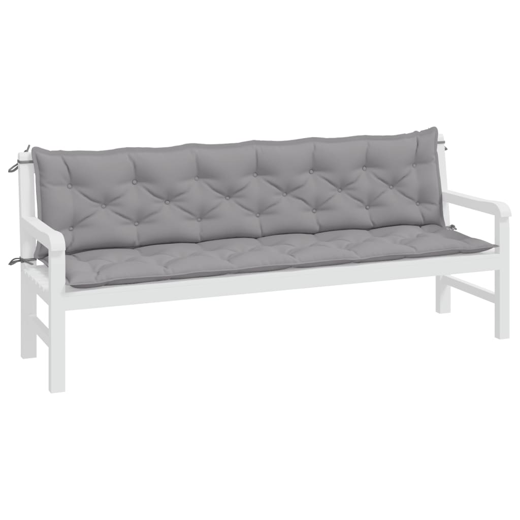 hynder til havebænk 2 stk. 200x50x7 cm oxfordstof grå