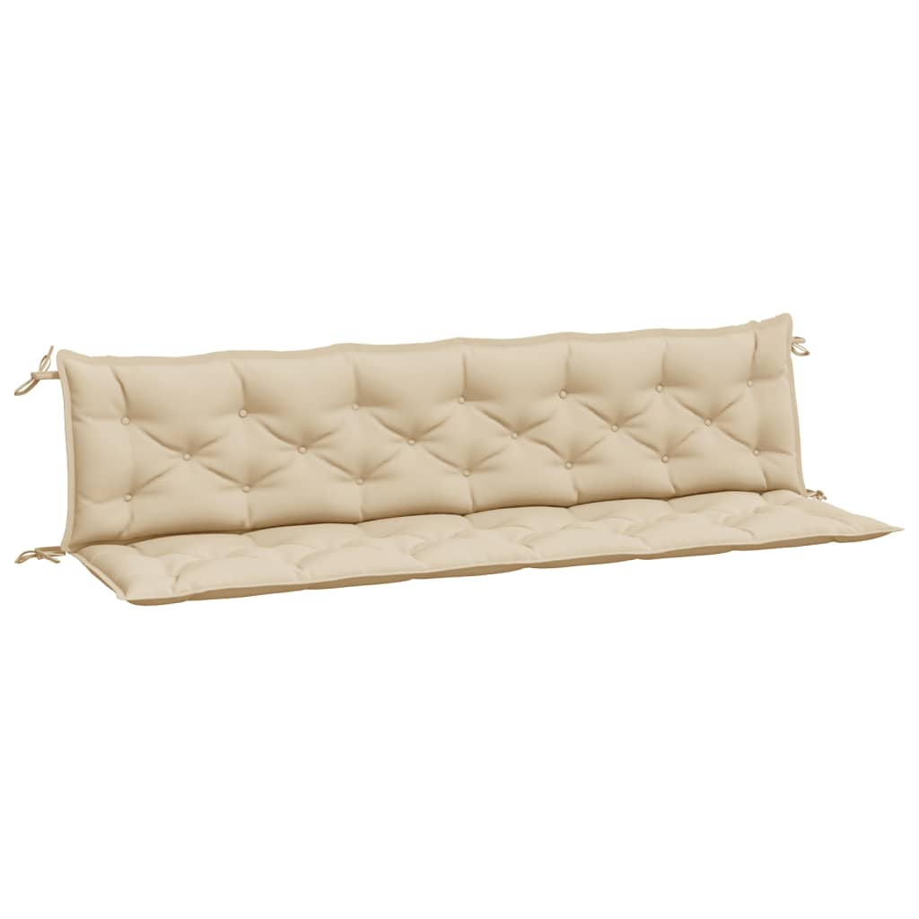 hynder til havebænk 2 stk. 200x50x7 cm oxfordstof beige