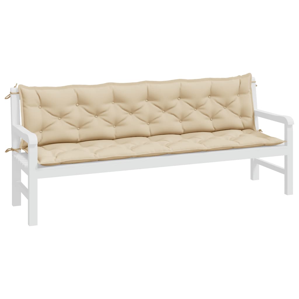 hynder til havebænk 2 stk. 200x50x7 cm oxfordstof beige