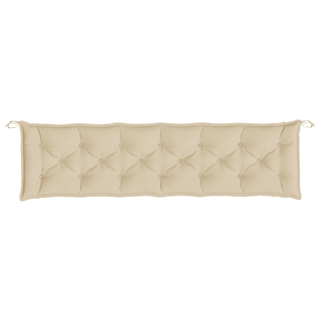 hynder til havebænk 2 stk. 200x50x7 cm oxfordstof beige