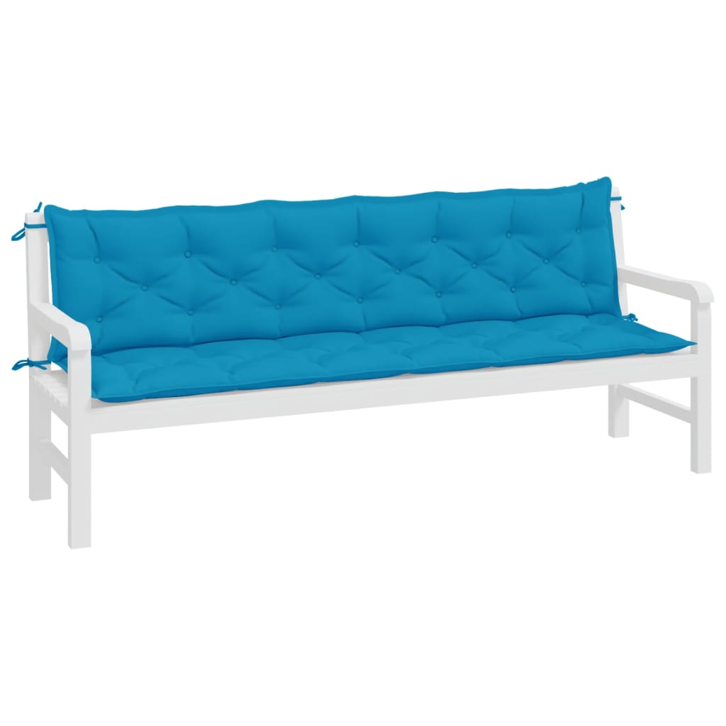 hynder til havebænk 2 stk. 200x50x7 cm oxfordstof lyseblå