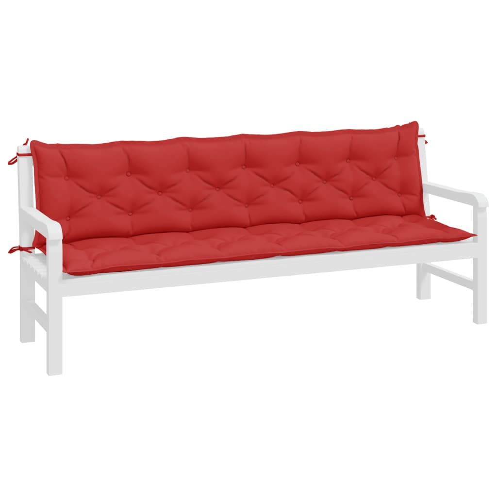 hynder til havebænk 2 stk. 200x50x7 cm oxfordstof rød