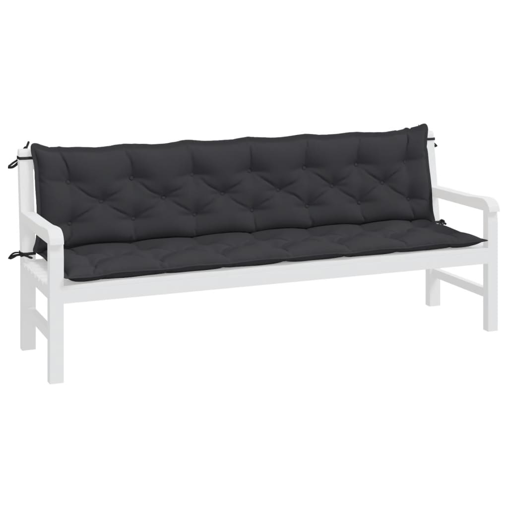 hynder til havebænk 2 stk. 200x50x7 cm oxfordstof sort