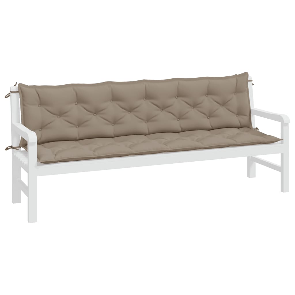 hynder til havebænk 2 stk. 200x50x7 cm oxfordstof gråbrun