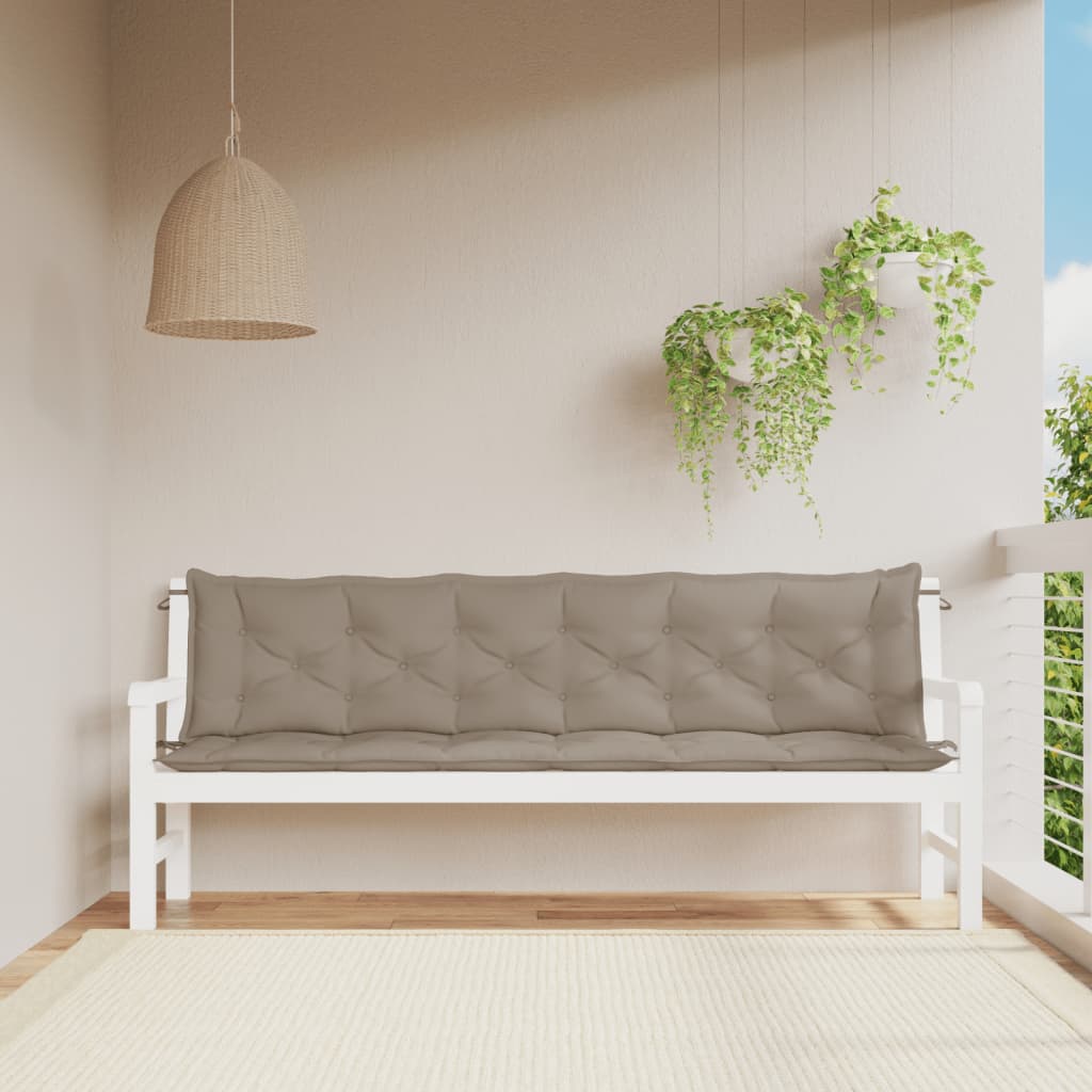 hynder til havebænk 2 stk. 200x50x7 cm oxfordstof gråbrun