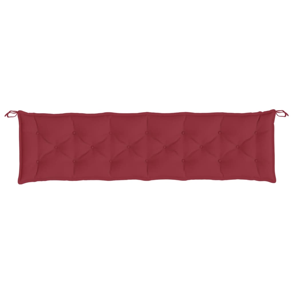 hynder til havebænk 2 stk. 200x50x7 cm oxfordstof vinrød