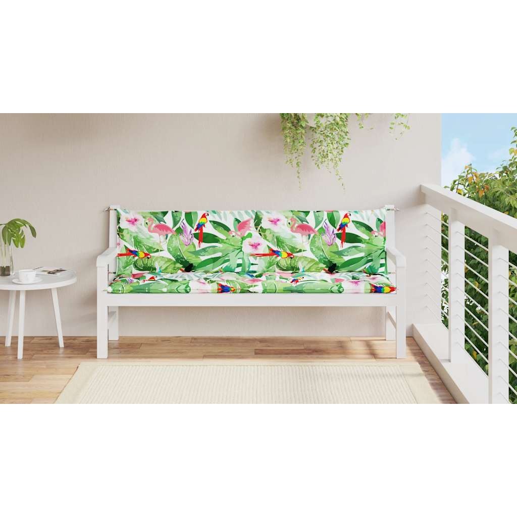 hynder til havebænk 2 stk 200x50x7 cm stof flerfarvet