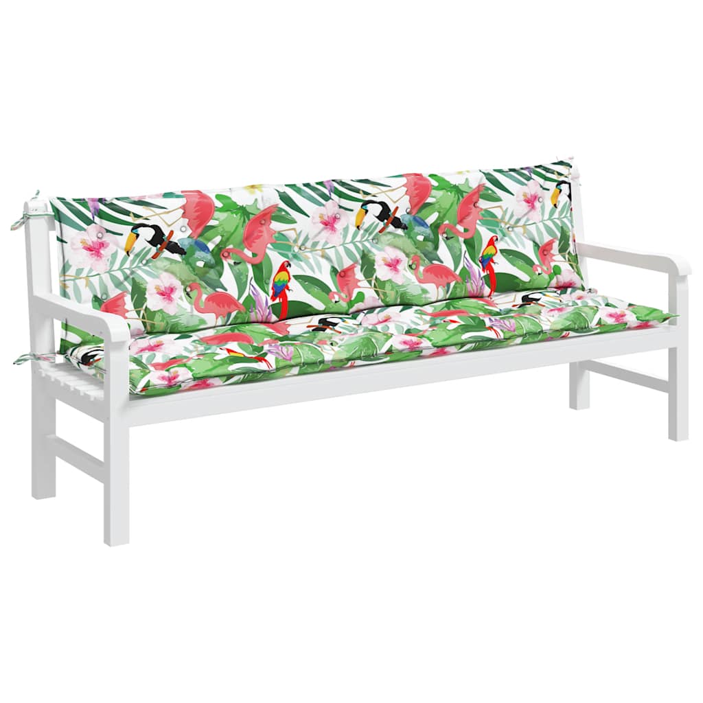 hynder til havebænk 2 stk 200x50x7 cm stof flerfarvet