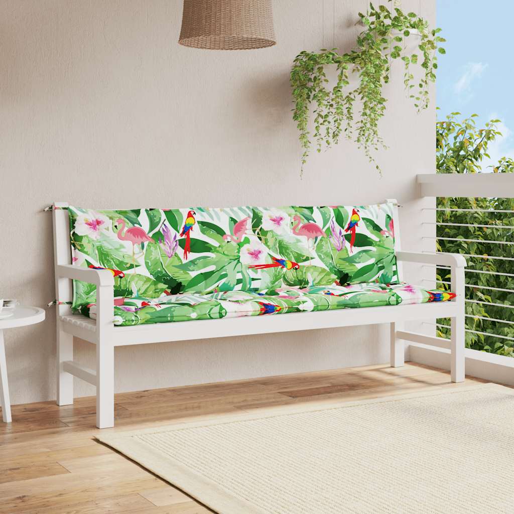 hynder til havebænk 2 stk 200x50x7 cm stof flerfarvet