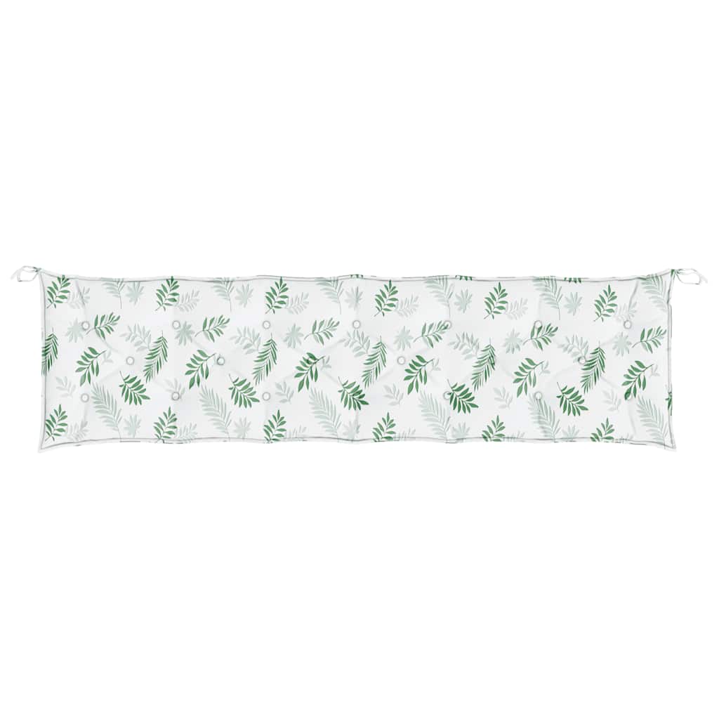 hynder til havebænk 2 stk 200x50x7 cm stof bladmønster