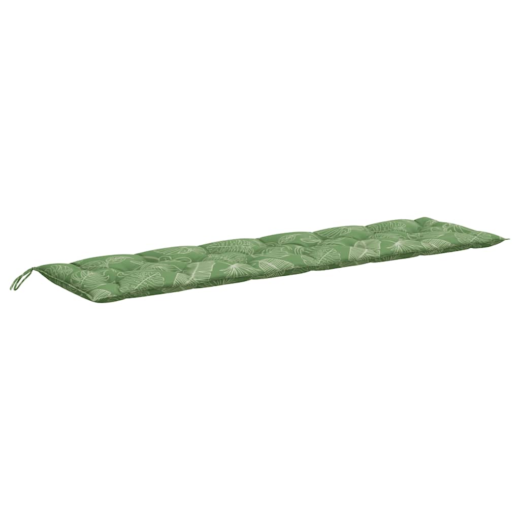 hynder til havebænk 2 stk 200x50x7 cm stof bladmønster