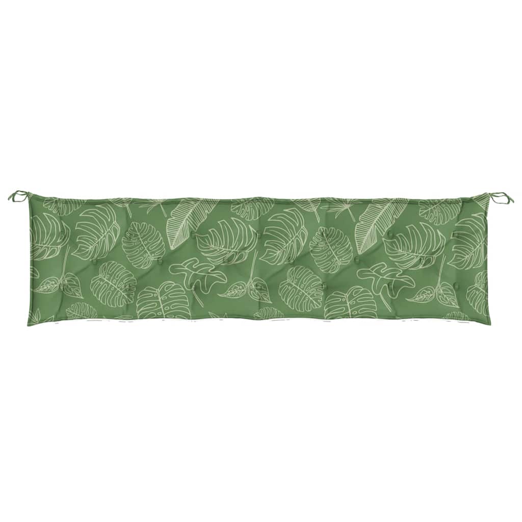 hynder til havebænk 2 stk 200x50x7 cm stof bladmønster