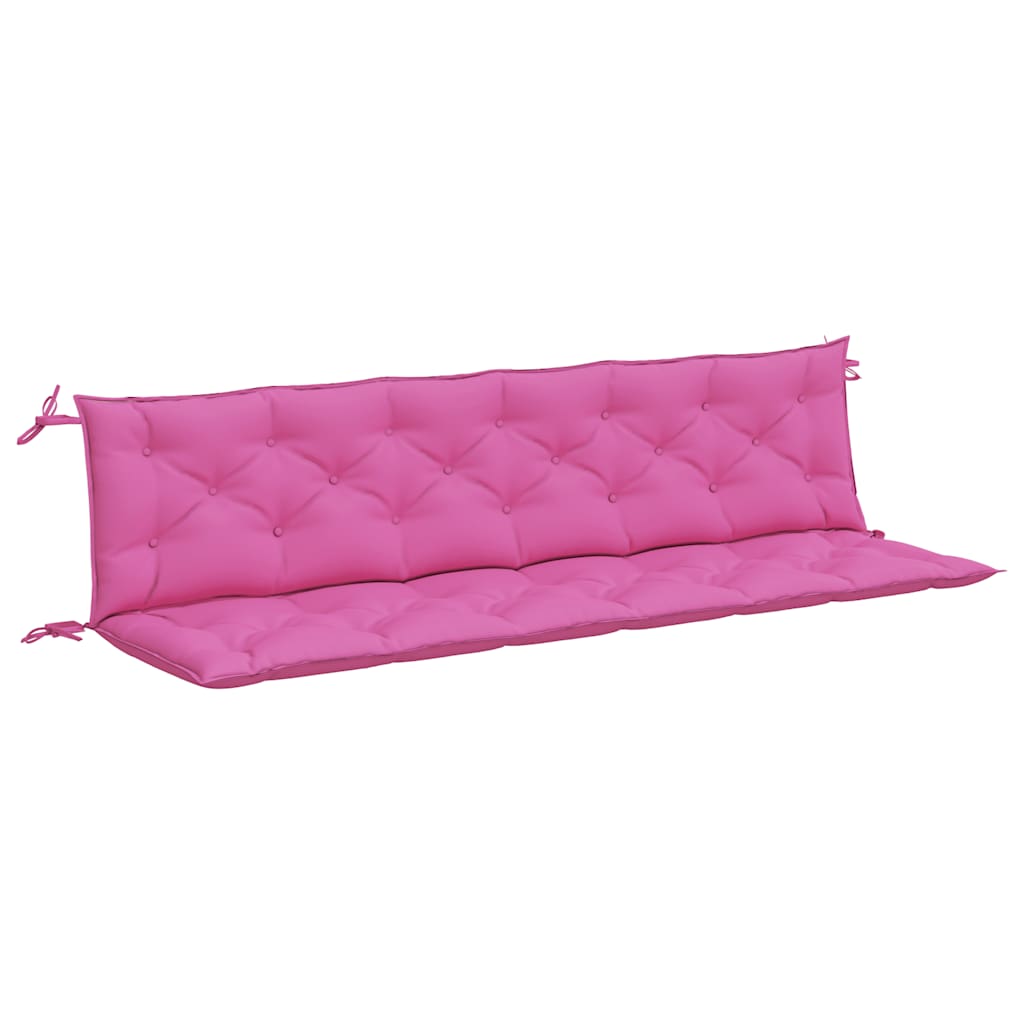 hynder til havebænk 2 stk. 200x50x7 cm stof pink