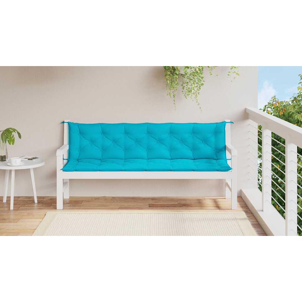 hynder til havebænk 2 stk. 200x50x7 cm stof turkis