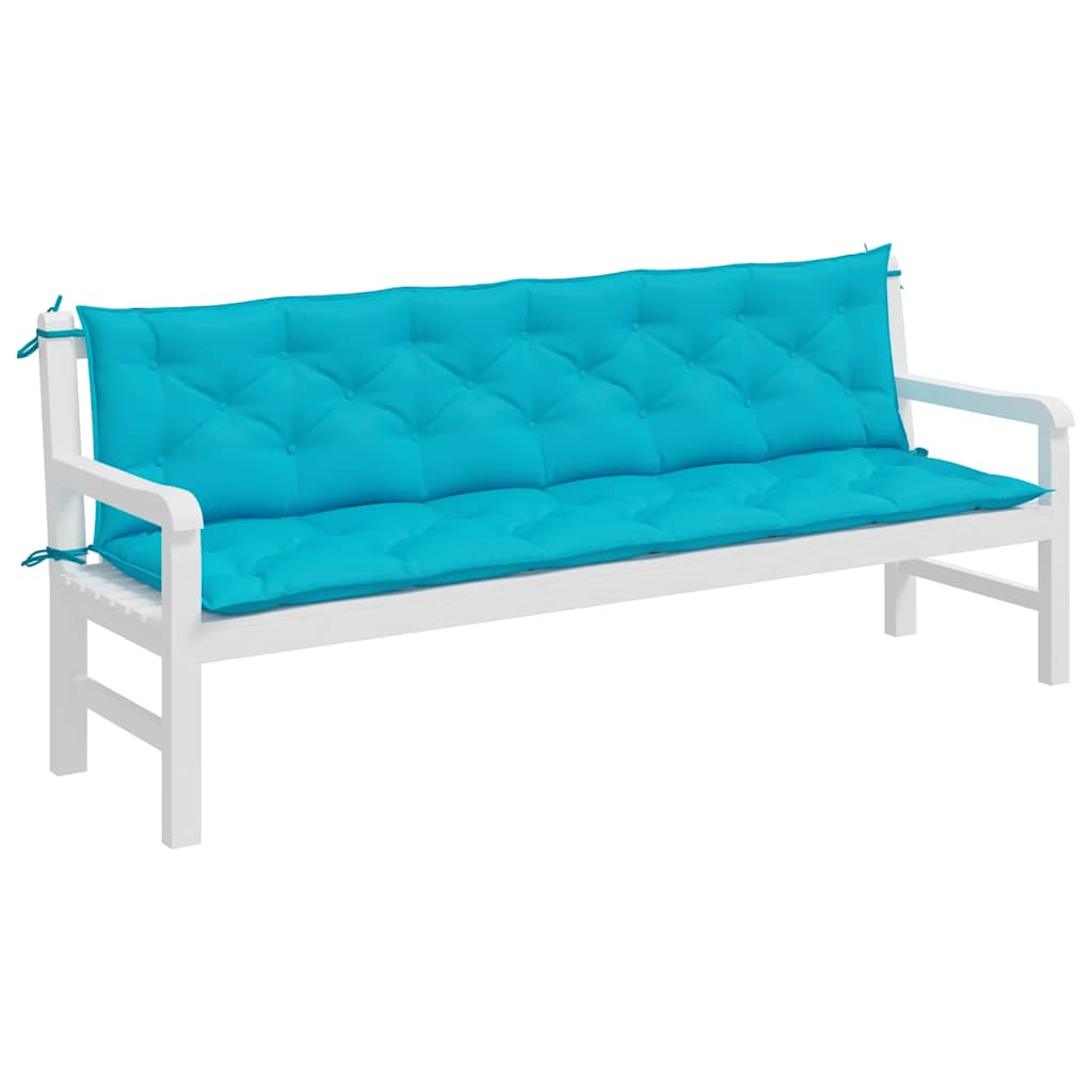 hynder til havebænk 2 stk. 200x50x7 cm stof turkis
